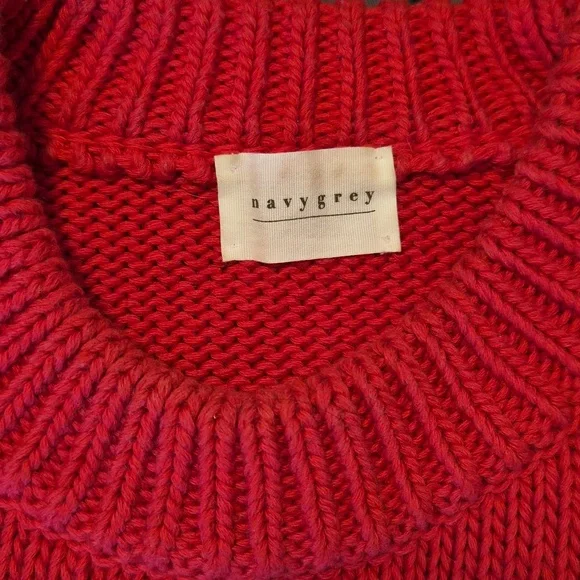 Navygrey Cotton Boxy Crew Jumper